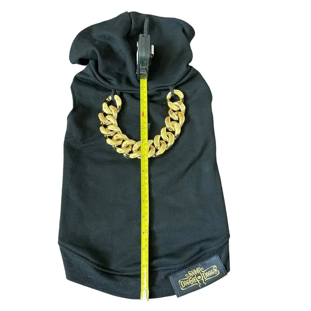 Snoop Doggie Dogg Deluxe Pet Hoodie Off The Chain Medium New Black Gold Costume